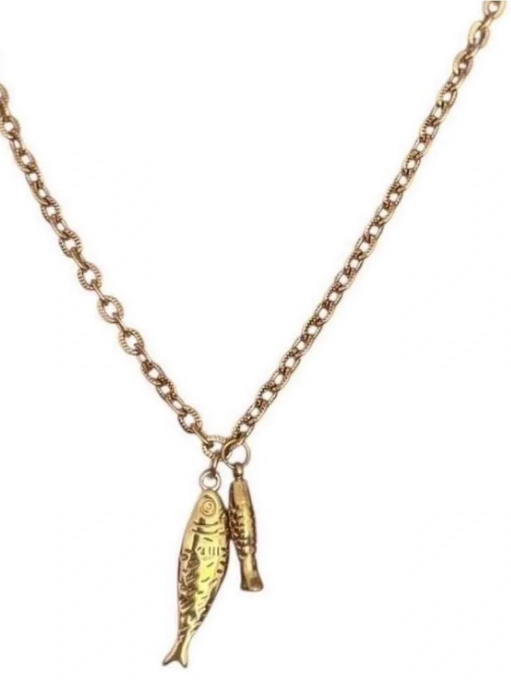 New! Trending Gold Fish Charm Necklace 16-18”